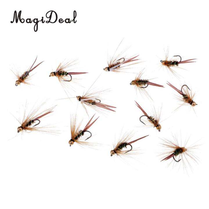 12pcs-prince-nymph-fly-fishing-flies-bumble-bee-เหยื่อตกปลาเหยื่อแมลงประดิษฐ์2-2ซม-0-9นิ้ว