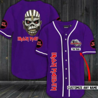 2023 new arrive- XZX180305  Custom name Iron Maiden Band Mens Womens Baseball Jersey Size S