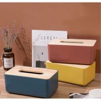 Wooden Tissue Box Holder Organizer with Phone Holder Home Office Nordic Modern Desktop Tissue Holder Kitchen Plastic Storage Box Tissue Holders