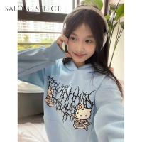 SALOME SELECT เสื้อฮู้ด เสื้อแขนยาวอบอุ่น หลวมและสบาย สไตล์ สบายๆ วินเทจ แฟชั่น WWY2392UD7 41Z231011