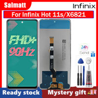 Salmatt จอ LCD แบบดั้งเดิมสำหรับ Infinix Hot 11S ชุดดิจิไทเซอร์หน้าจอสัมผัสสำหรับ Infinix X6812ชิ้นส่วนอะไหล่ LCD