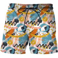 NEW Summer Mens Shorts Fashion Abstract graffiti art 3D Surfing Short Beach Short Men Casual Quick Dry Sports Pants Swimwear