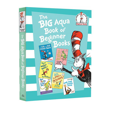 The big Aqua book of begin books Blue Book English original hardcover introduction picture book story anthology 6 in 1 seven color series