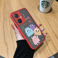 Cetus เคสโทรศัพท์ Vivo Y27ลายการ์ตูนน่ารักเด็กชายเด็กหญิงน่ารักครอบครัวมอนสเตอร์มีน้ำค้างแข็งโปร่งใสสัตว์เคสฝาหลังแบบเต็มกันกระแทกเคสป้องกันกล้อง