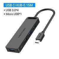 Hyra ฮับ USB 3.0 USB3.0แยก USB ที่พ้วง USB + ตัวเชื่อมต่อแบบคู่ชนิด-C กับตัวแยก USB3.0 4พอร์ตสำหรับโปรพีซี Macbook เสี่ยวหมี่ Lenovo