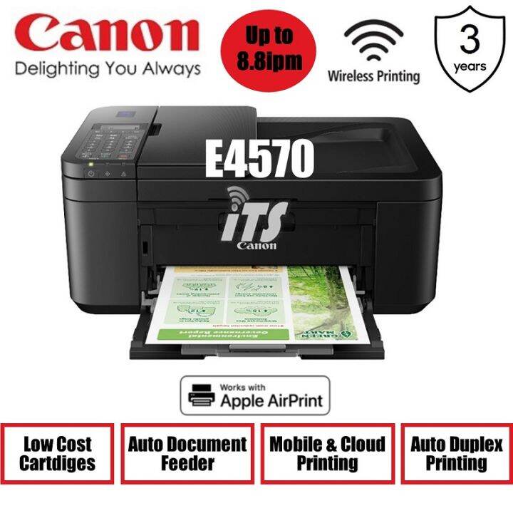 Canon PIXMA E4570 AIO Printer with Auto Duplex & Fax WiFi Ready Lazada