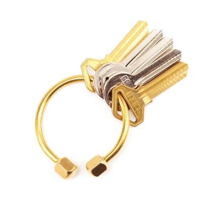[COD] handmade pure brass key chain gold creative men and women round car pendant