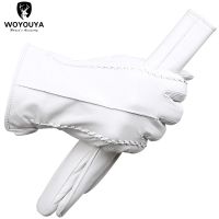 Fashion White leather gloves Comfortable leather gloves women top grade women 39;s leather gloves Keep warm winter gloves-2226D