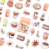 hot！【DT】❐▽∈  Pcs Kawaii Washi Paper Sticker Set Diy Adhesive Stickers Drink Bread Label Scrapbooking Album