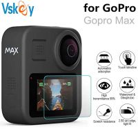 【▼Hot Sales▼】 huahuxs กระจกเทมเปอร์ Vskey สำหรับ Gopro Max กล้องจอแอลซีดีจอแสดงผลปกป้องหน้าจอเลนส์กันรอยขีดข่วน10ชิ้นฟิล์มป้องกัน