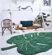 Study Mat Tea Table Mat Plant Leaf Shaped Kids Pets Floor Mat Carpet Pets