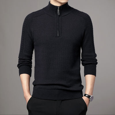 Fesyen Tinggi เสื้อสเวตเตอร์แจ็คการ์ดมีซิปไม่2022,เสื้อกันหนาวแบบสวมหัว