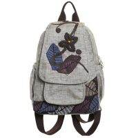 Retro Floral Leaf Embroidery Female Lady Backpack Ethnic Style Leaf Flower Beads Rucksack Student School Bag Girl