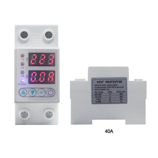 40a 63a 220v Din Rail Ac Voltmeter Ammeter Over Voltage Current