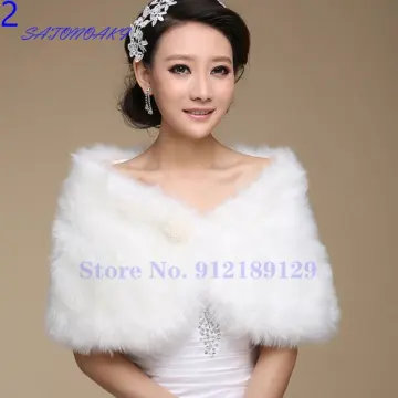 White faux 2025 fur stole