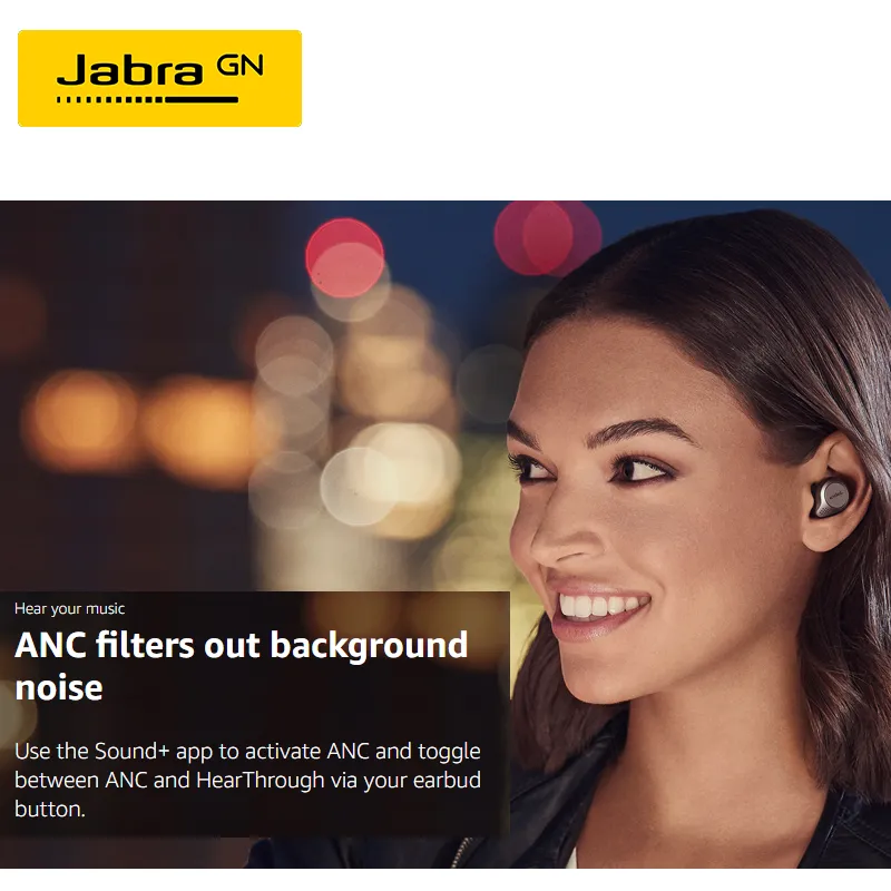 Jabra Elite 75T Wireless Earphones Builtin Microphone Bluetooth