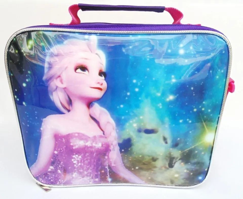 Disney Frozen Cartoon children Elsa Anna Student thermos Bag Box Shoulder  Messenger Picnic bag Pack Lunch