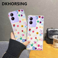 DKHORSING เคสใส่โทรศัพท์ดอกไม้หรูหราสำหรับ VIVO Y17S Y27 Y36 Y78 Y02 Y17s Y02S Y02A Y02T Y16 Y22โปร่งใสเคสมือถือ Vivo ฝาหลังกันกระแทก VIVOY27 4G 5G