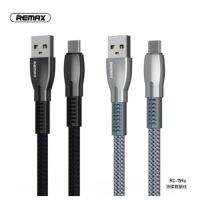 REMAXแท้!!! สายชาร์จ สายถักแบน 2.4A Type-C ยาว1M เทา/ดำ RC-159a **รับประกัน1ปี**