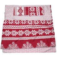 Red Christmas Snowflake Bedding Set Duvet Cover Flat Pillowcase