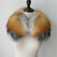 Winter 100 Natural Real Silver Fox Fur Scarf Square Collar Women Red Fox Fur Short Scarves Thick Warm Detachable Muffler Shawl