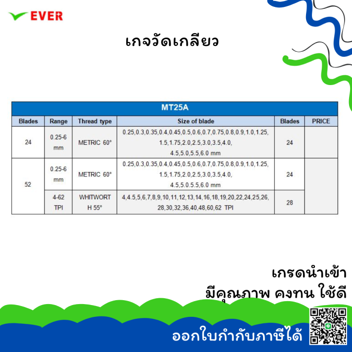 เกจวัดเกลียว-พร้อมส่ง-screw-pitch-gauges-mt25a