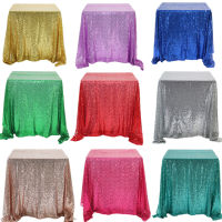 【2023】ผ้าคลุมโต๊ะสี่เหลี่ยม Glitter sequin Table Cloth Rose goldsilver tablecloth for Wedding PARTY Home Decor หลากสีขนาด