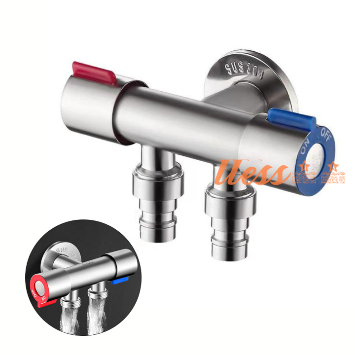 [ttess] Dual Control Outlet Water Valve 3 Way Shower Water Diverter