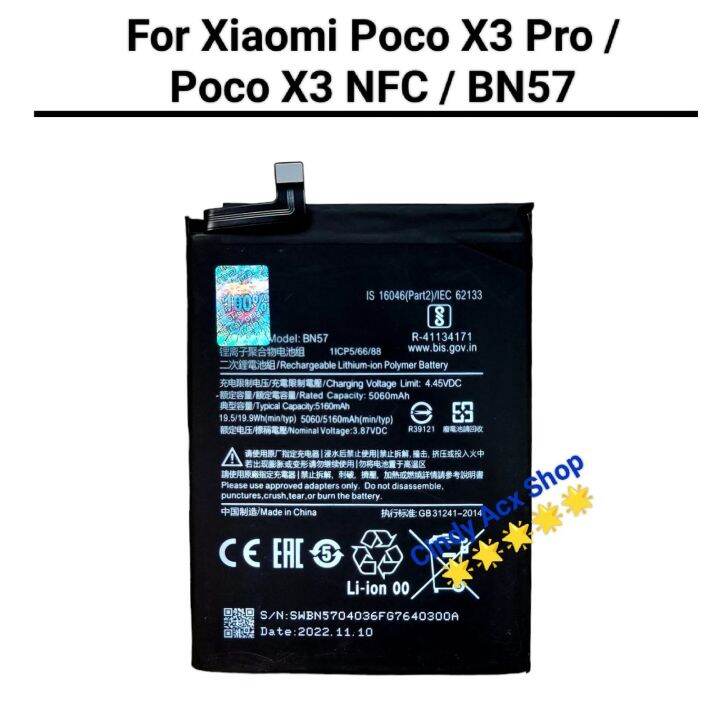 Baterai Batre Xiaomi Poco X3 Nfc Poco X3 Pro Bn57 Original Battery