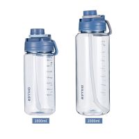 Diller Sports Large Capacity PC Water Bottle With Strap and Straw BPA Free Leakproof For Gym D42 (1000ml/2000ml)