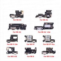 สำหรับ XiaoMi Mi 9T Pro 9 8 SE A3 A1 A2แท่นชาร์จพลังงาน Lite USB ปลั๊กชาร์จพอร์ต Mic Flex Cable บอร์ดไมโครโฟน