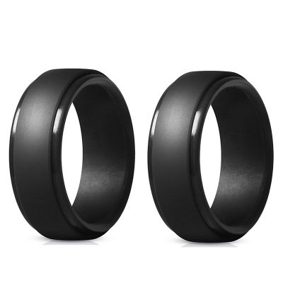 8mm Popular Men Silicone Cool Rings Women Silicone Wedding Ring Environmental Outdoor Sports Ring 2Pcs