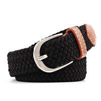 [pantorastar]Waist Belt Women Elastic Waistband Canvas Buckle Braided Woven Waist Straps