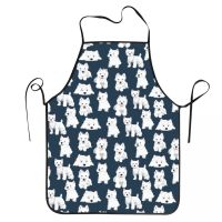 Unisex West Highland White Terrier Dog Apron Adult Women Men Chef Tablier Cuisine for Cooking Kitchen Cute Westie Puppy Baking