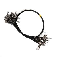 ❃▩ 100pcs Anti-Bite Steel Wire Waterproof Wear-resistant Fishing Line Steel Wire Leader with Swivel Lead Core Leash Green