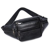 Mens Waist Pack Leather Bag Waist Belt Bag Male Leather Fanny Pack Fashion Luxury Small Shoulder Bags For Men