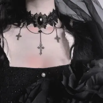 Harajuku Chocker Lock Key Rivets Black Goth Punk Chokers Gothic Choker  Necklace for Women Hip Hop Cosplay Black 