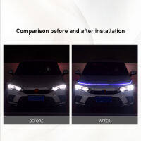 ใหม่รถ Hood Light พร้อมไฟเลี้ยว Daytime Running Light Strip Multimode Super Bright Neon ตกแต่ง Ambient เครื่องยนต์โคมไฟ12V