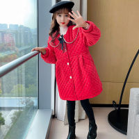 Baby Girls Warm Trench Coats 4 5 6 7 8 9 10 11 12 13 Years Spring Autumn Peter Pan Collar Outerwear Windbreaker Children Clothes