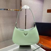 High-end texture niche design womens bag 2023 new Japanese pradaˉand Korean armpit bag patent leather small bag one-shoulder cross-body bag trend