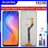 Ansimba จอ LCD แบบดั้งเดิมสำหรับ Tecno Spark 5 KE5/5 Pro KD7/5 Air KD6a จอแสดงผล LCD แบบสัมผัสหน้าจอดิจิตอล5แทนการประกอบสำหรับ Tecno Spark 5/5 Pro/ 5 Air Screen Display