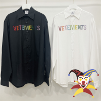 Vetements เพชรโลโก้เสื้อผู้ชายผู้หญิง1:1ที่มีคุณภาพที่ดีที่สุดในช่วงฤดูร้อนเสื้อแขนยาว