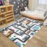 Childrens Play Crawl Mat Road Traffic Route Map Carpet Living Room Sofa Coffee Floor Mats Home Decoration Traffics Sign Mats