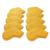 10pcs a Set Solid Leather Embossing Number Paint Edge Golf Headcover Wedges 4. 5.6.7.8.9.P.S.A Golf Club Head Iron Covers