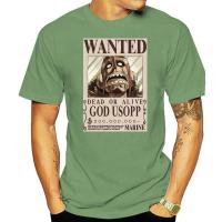 Anime, God UsoppS Wanted Poster Tee Sleeve T-Shirt, Black, Navy Harajuku Funny Tee Shirt