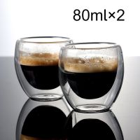 มินิถ้วยชายามบ่ายที่เรียบง่ายถ้วยกาแฟเอสเปรสโซอิตาลีถ้วยกาแฟเอสเปรสโซแก้วกันร้อนคู่