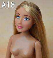 Original 30cm Nude Naked Doll Queen 11 Joint Flexible Long Stright Bangs Hair Normal Black Skin 16 Doll