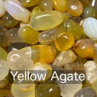 อาเกตสีเหลือง Yellow Agate ขนาด 5-10 mm น้ำหนัก 50-100 กรัม คริสตัล หินธรรมชาติ ควอตซ์ Quartz หินเกล็ด หินสี ของสะสม TB