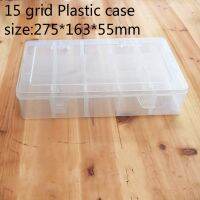 （QIQI tool） 15GridCase Stripbox ขนาด275X163X55Mm กล่องเครื่องมือ15เซลล์พลาสติกใสพายกีตาร์