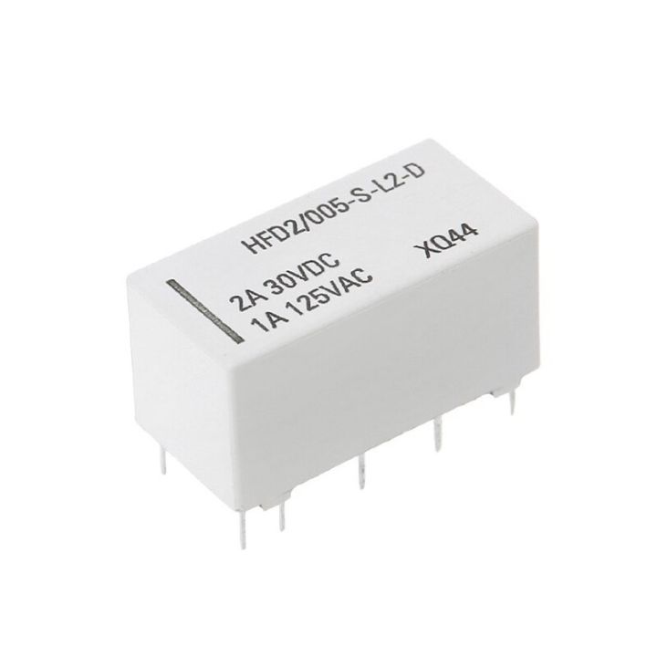 hot-euouo-shop-5v-bistable-latching-relay-dpdt-2a-30vdc-1a-125vac-hfd2-005-s-l2-d-realy